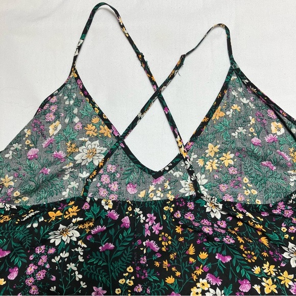 Old Navy Womens XL Dark Floral Maxi Slip Dress Adjustable Straps Rayon Cottage - Picture 6 of 7